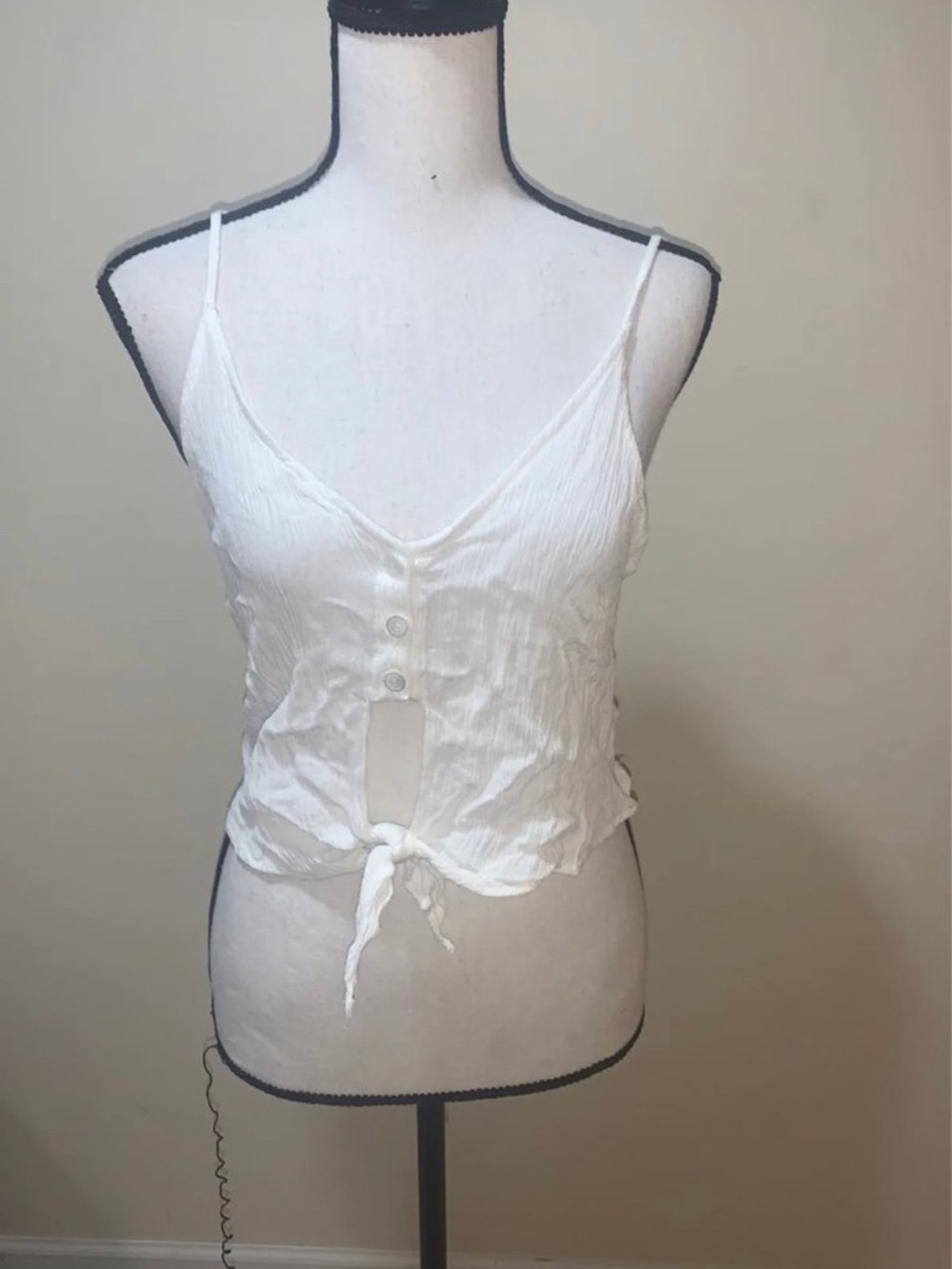 Love Culture White Tie-Front Spaghetti Strap Camisole